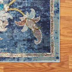 Kirklands Home Navy Faded Floral Area Rug, 8x10 New