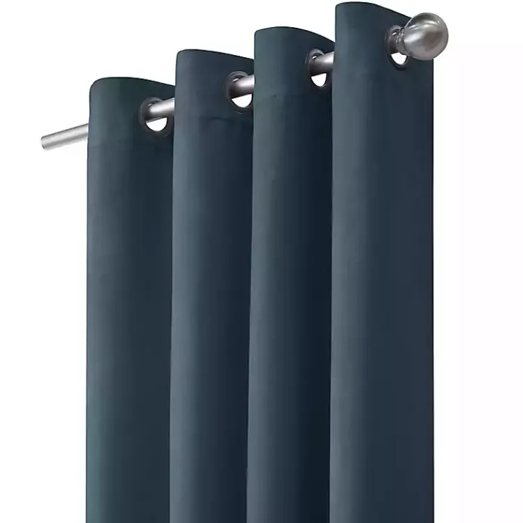 Kirklands Home Navy Faux Suede Blackout Curtain Panel, 95 in. Blue Sale