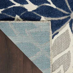 Kirklands Home Navy Floral Burst Outdoor Area Rug, 5x7 Sale