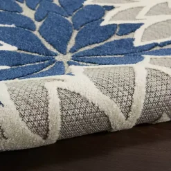 Kirklands Home Navy Floral Burst Outdoor Area Rug, 5x7 Sale