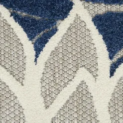 Kirklands Home Navy Floral Burst Outdoor Area Rug, 5x7 Sale