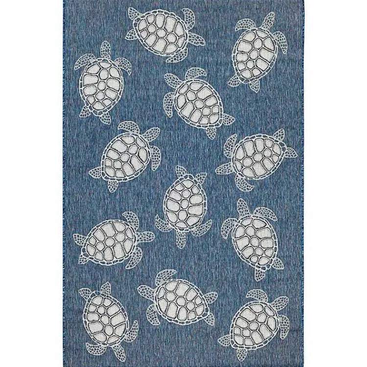 Kirklands Home Navy Harrison Turtle Indoor/Outdoor Area Rug, 7x9 Blue Discount