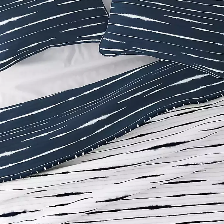 Kirklands Home Navy Linear Reversible 2-pc. Twin Quilt Set New