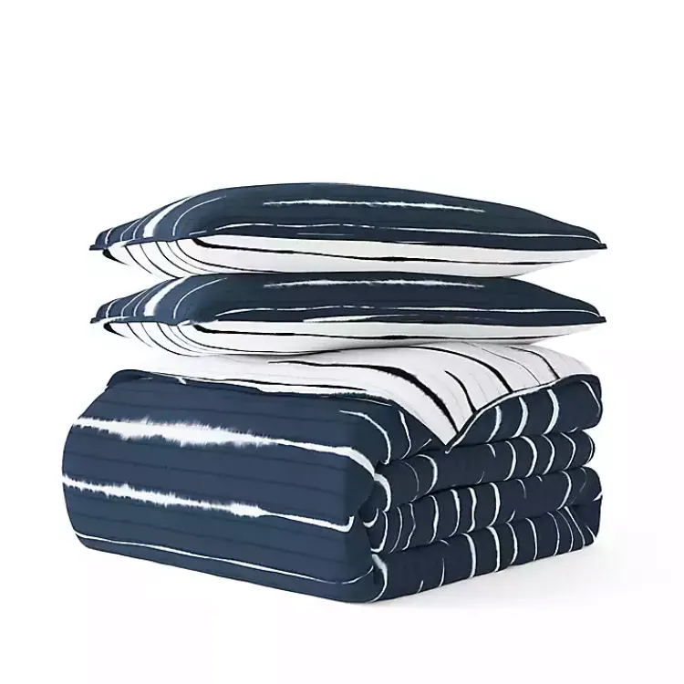 Kirklands Home Navy Linear Reversible 3-pc. Queen Quilt Set Discount