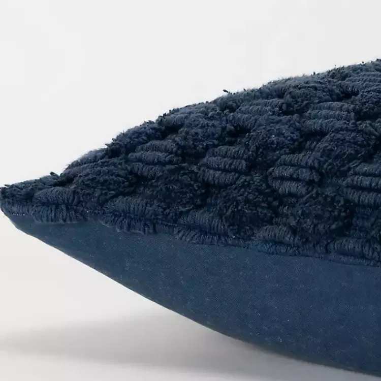Pillows>Kirklands Home Navy Looped Cotton Throw Pillow Blue