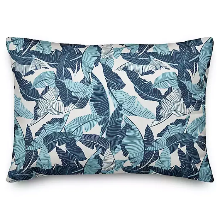 Kirklands Home Navy Palm Outdoor Accent Pillow Blue Sale