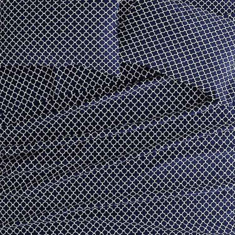 Kirklands Home Navy Quatrefoil 3-pc. Twin Sheet Set Blue Discount