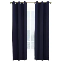 Kirklands Home Navy Room Darkening Curtain Panel Set, 54 in. Blue Clearance