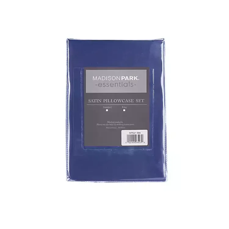 Kirklands Home Navy Satin King 2-pc. Pillow Case Set Blue Outlet