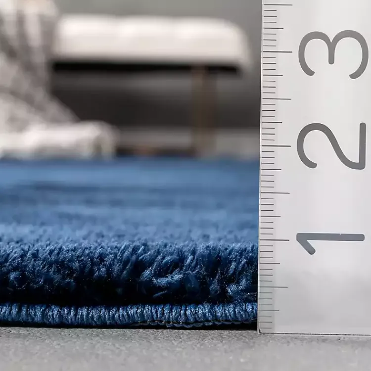 Kirklands Home Navy Shag Washable Area Rug, 6x9 Blue Outlet