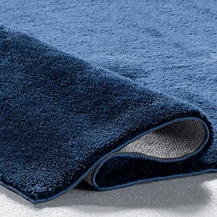 Kirklands Home Navy Shag Washable Area Rug, 6x9 Blue Outlet