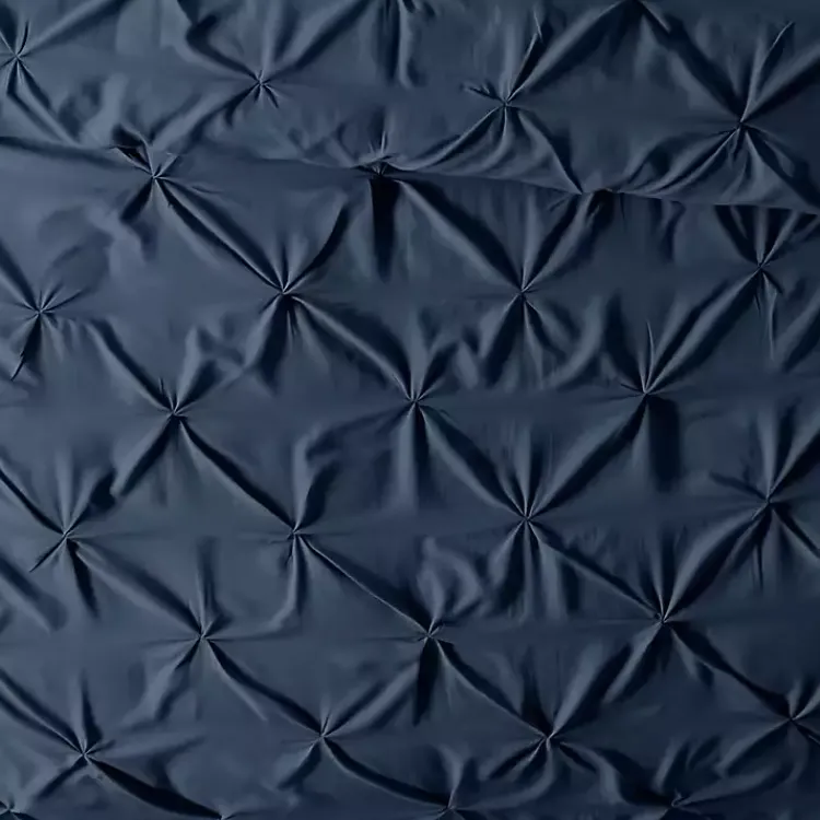 Kirklands Home Navy Soft Pinched 3-Pc. King Duvet Cover Set Blue Discount