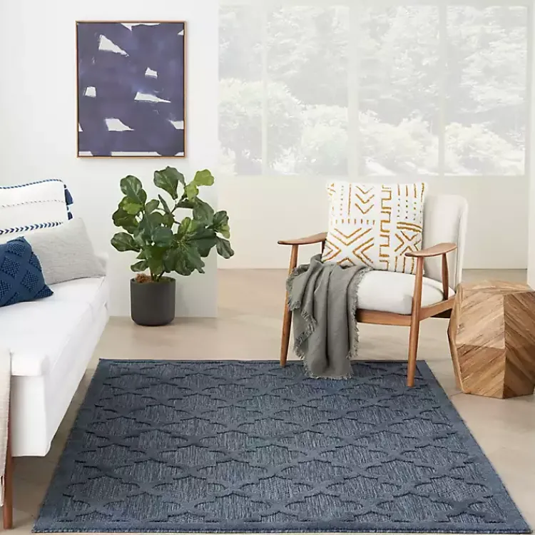 Kirklands Home Navy Trellis Indoor/Outdoor Area Rug, 5x7 Blue Discount