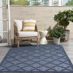 Kirklands Home Navy Trellis Indoor/Outdoor Area Rug, 5x7 Blue Discount