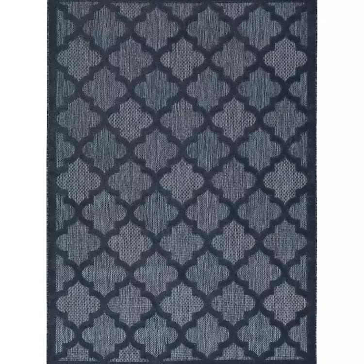 Kirklands Home Navy Trellis Indoor/Outdoor Area Rug, 6x9 Blue