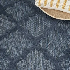Kirklands Home Navy Trellis Indoor/Outdoor Area Rug, 6x9 Blue