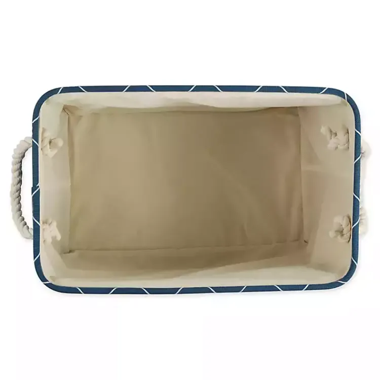 Baskets & Boxes>Kirklands Home Navy Trellis Paw Print Storage Basket, 16 in. Blue
