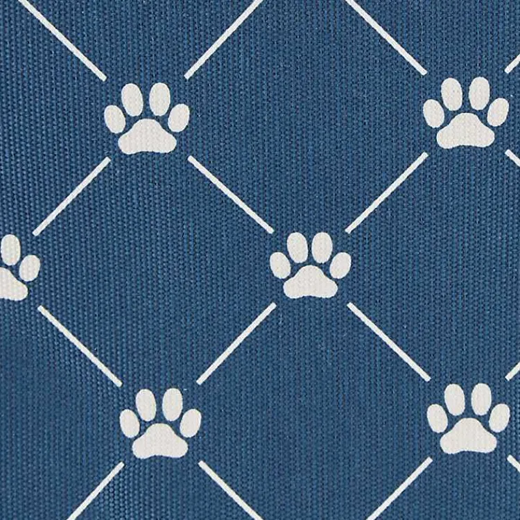 Baskets & Boxes>Kirklands Home Navy Trellis Paw Print Storage Basket, 16 in. Blue