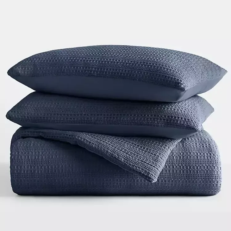 Kirklands Home Navy Waffle Ultra-Soft 3-pc. Queen Comforter Set Blue Best