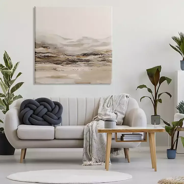 Kirklands Home Neutral Abstract Mountains Canvas Art Print