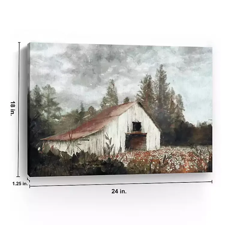 Fall>Kirklands Home Neutral Barn Canvas Art Print, 24x18 in.