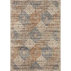 Kirklands Home Neutral Diamond Patchwork Area Rug, 5x7 Outlet