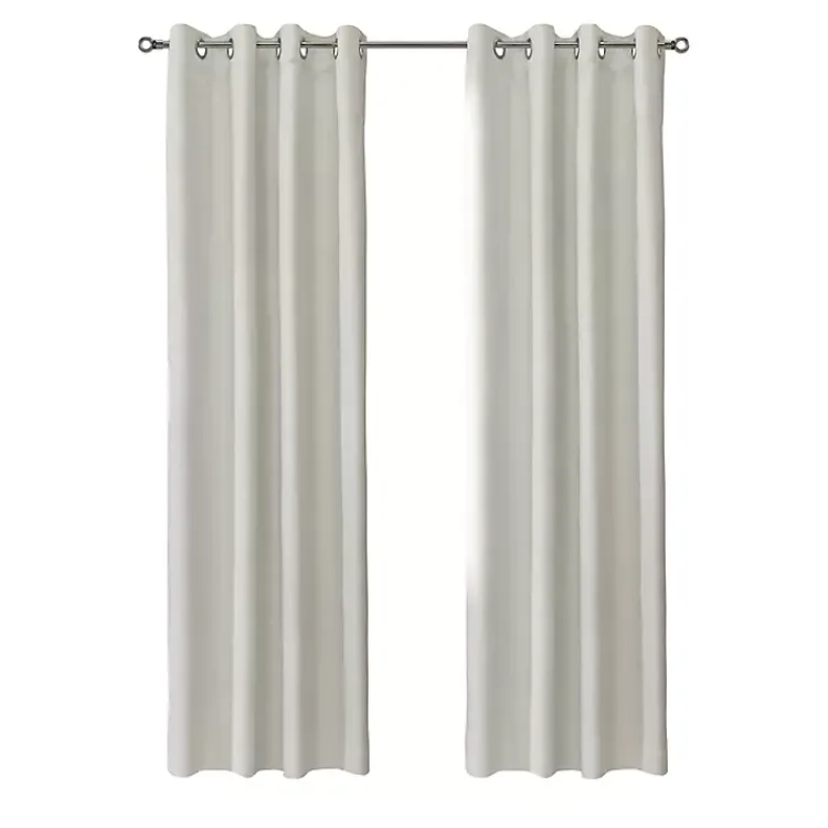 Kirklands Home Neutral Light Filtering Curtain Panel, 63 in. Ivory Hot