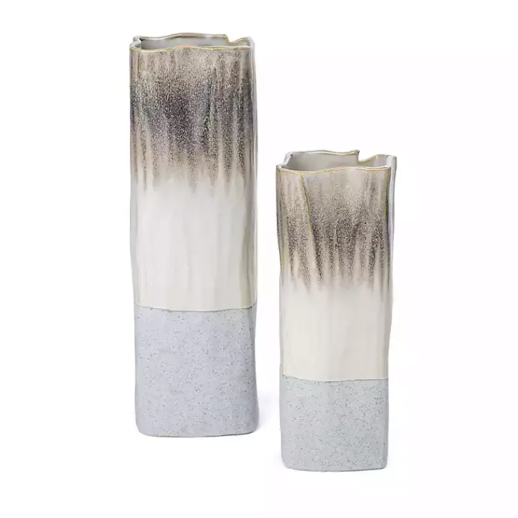 Vases>Kirklands Home Neutral Ombre Ceramic Vase, 12 in.