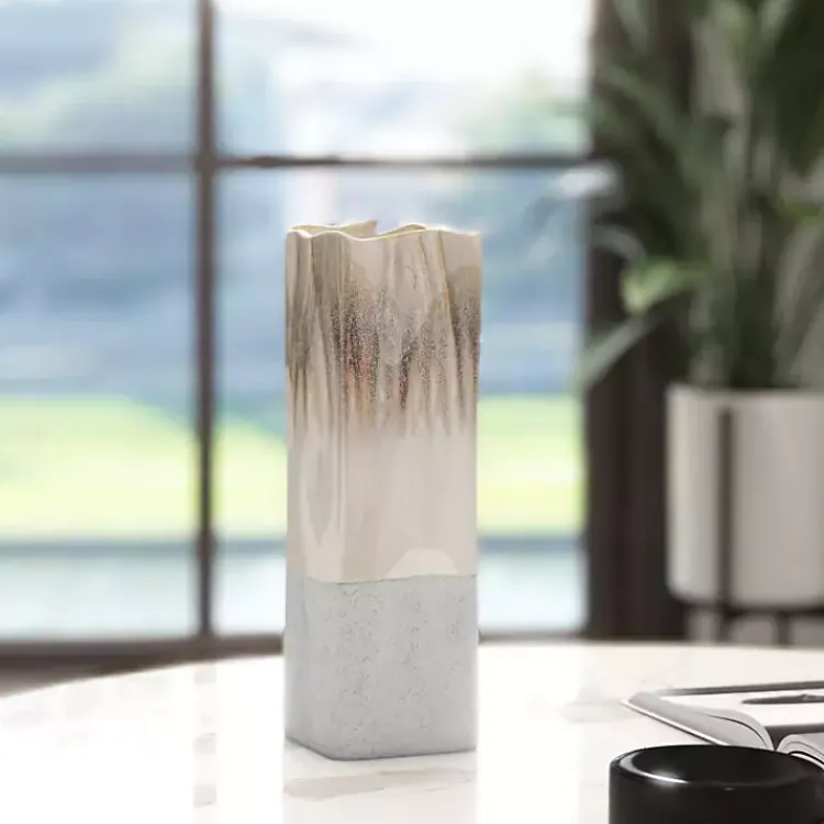 Vases>Kirklands Home Neutral Ombre Ceramic Vase, 12 in.