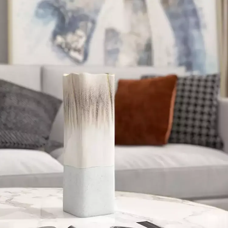 Vases>Kirklands Home Neutral Ombre Ceramic Vase, 12 in.
