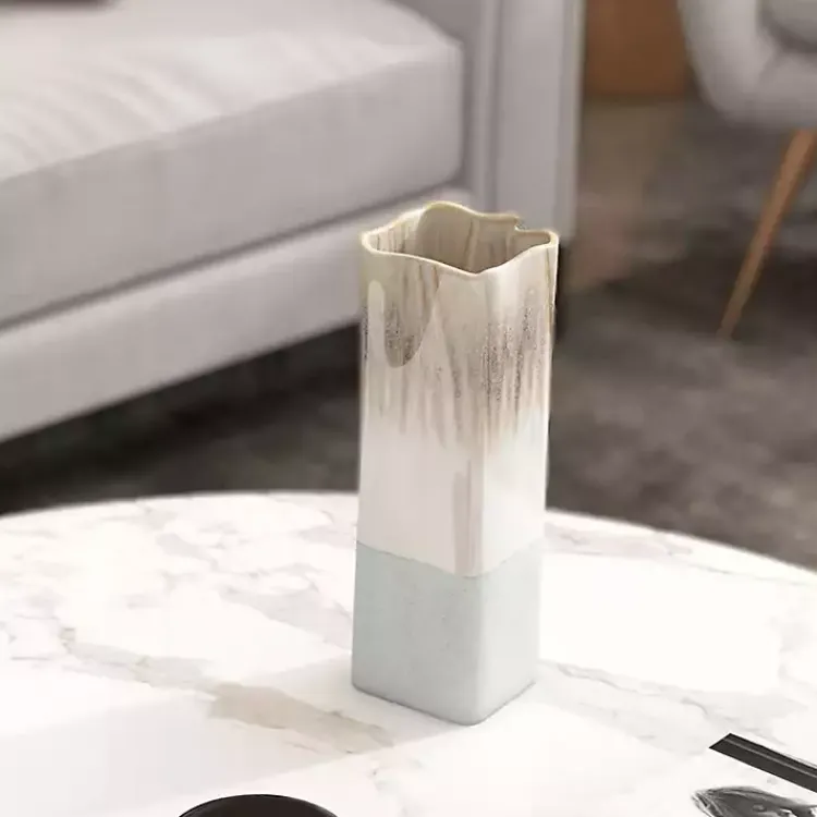 Vases>Kirklands Home Neutral Ombre Ceramic Vase, 12 in.