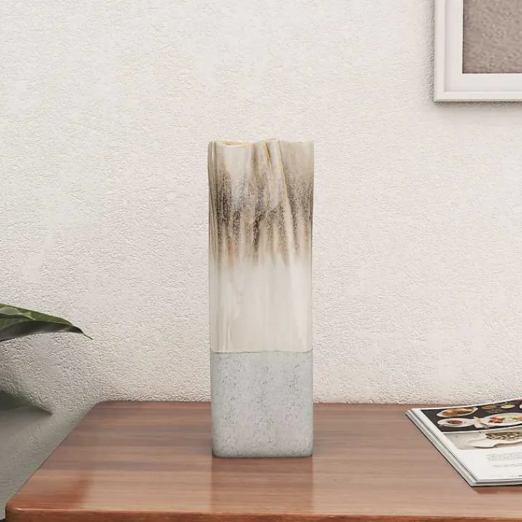 Vases>Kirklands Home Neutral Ombre Ceramic Vase, 12 in.