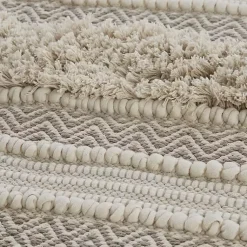 Kirklands Home Neutral Tufted Stripes Woven Bath Mat Brown Online