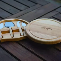 Kirklands Home New England Patriots Cheese Board and Tool Set Tan Discount