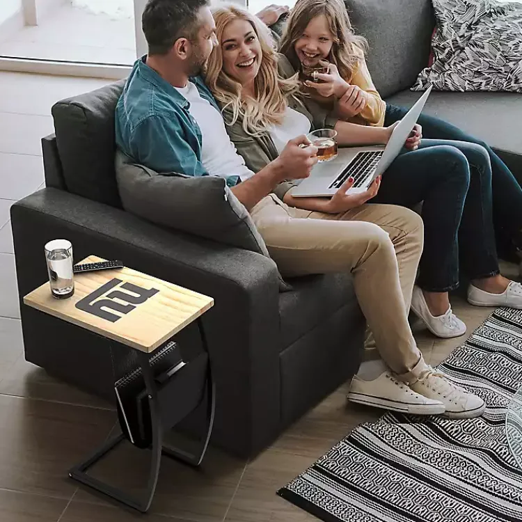 Kirklands Home New York Giants Wood C-Table Tan