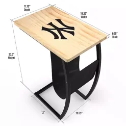 Kirklands Home New York Yankees Wood C-Table Tan Outlet