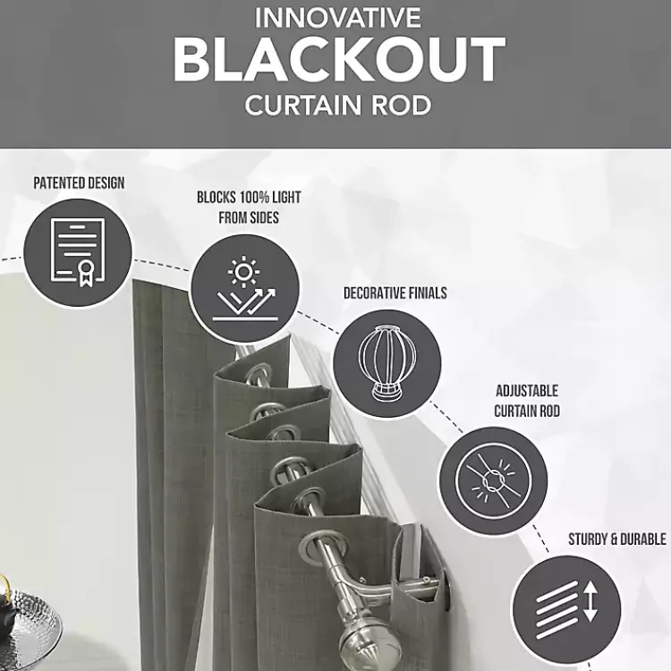 Kirklands Home Nickel Blackout Extendable Curtain Rod, 72 in. Discount