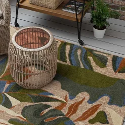 Kirklands Home North Shore Botanical Outdoor Area Rug, 6x9 Multi Clearance