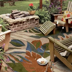 Kirklands Home North Shore Botanical Outdoor Area Rug, 9x12 Multi Clearance