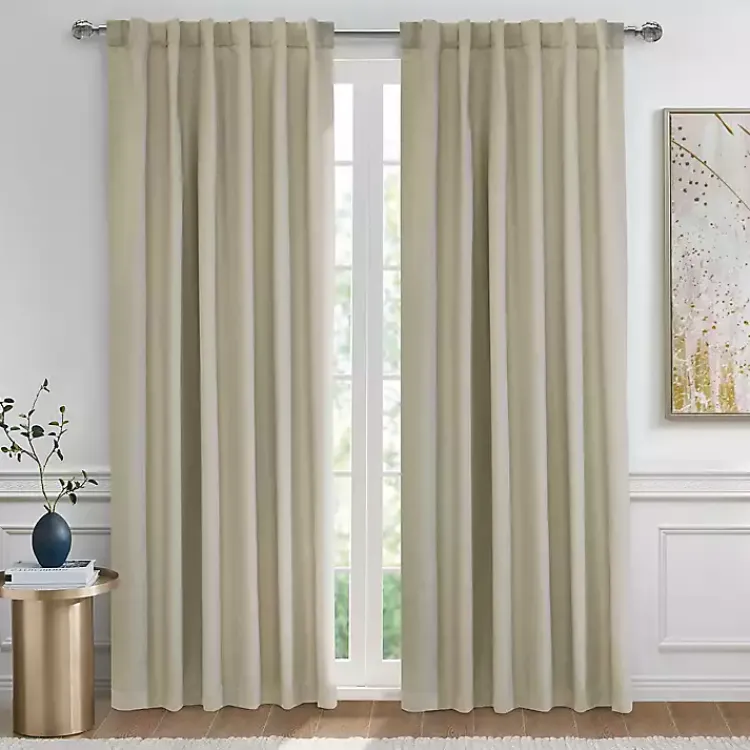 Kirklands Home Oatmeal Baxter Blackout Curtain Panel, 95 in. Tan Online