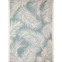 Kirklands Home Ocean Blue Palm Leaves Outdoor Area Rug, 6x9 Sale