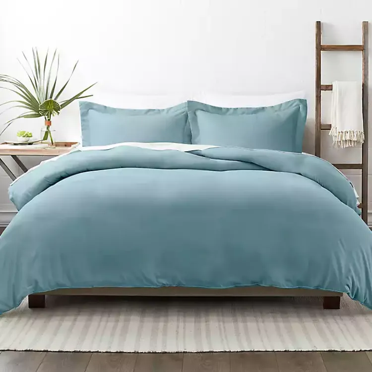 Kirklands Home Ocean Solid 3-pc. King Duvet Cover Set Blue Outlet