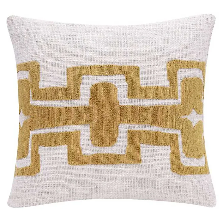 Pillows>Kirklands Home Ochre Geometric Stripe Pillow