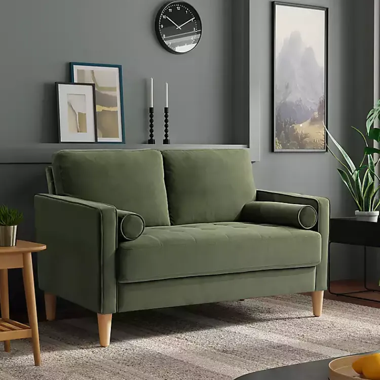 Kirklands Home Olive Chelsea Modern Loveseat Green Sale