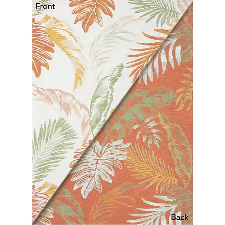 Kirklands Home Orange & Green Palms Reversible Outdoor Rug, 5x7 Best