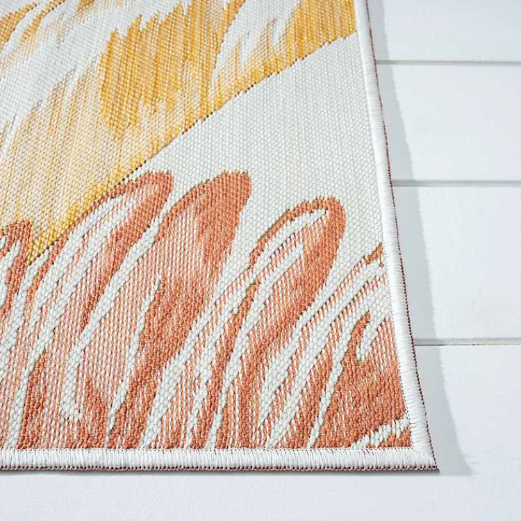 Kirklands Home Orange & Green Palms Reversible Outdoor Rug, 5x7 Best
