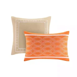 Kirklands Home Orange Damask 5-pc. California King Comforter Set New