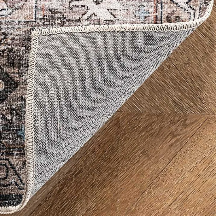 Kirklands Home Orange Distressed Medallion Washable Area Rug, 4x6 Hot