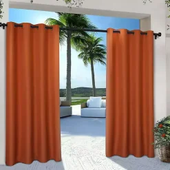 Kirklands Home Eliza Outdoor Curtain Panel Set, 84 in. Orange