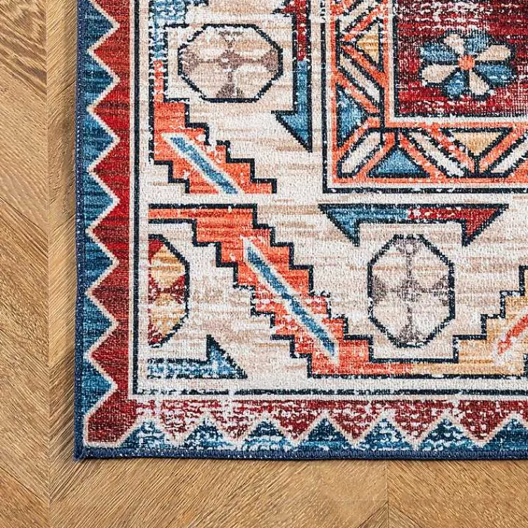 Kirklands Home Orange Faded Medallion Washable Area Rug, 5x8 Outlet